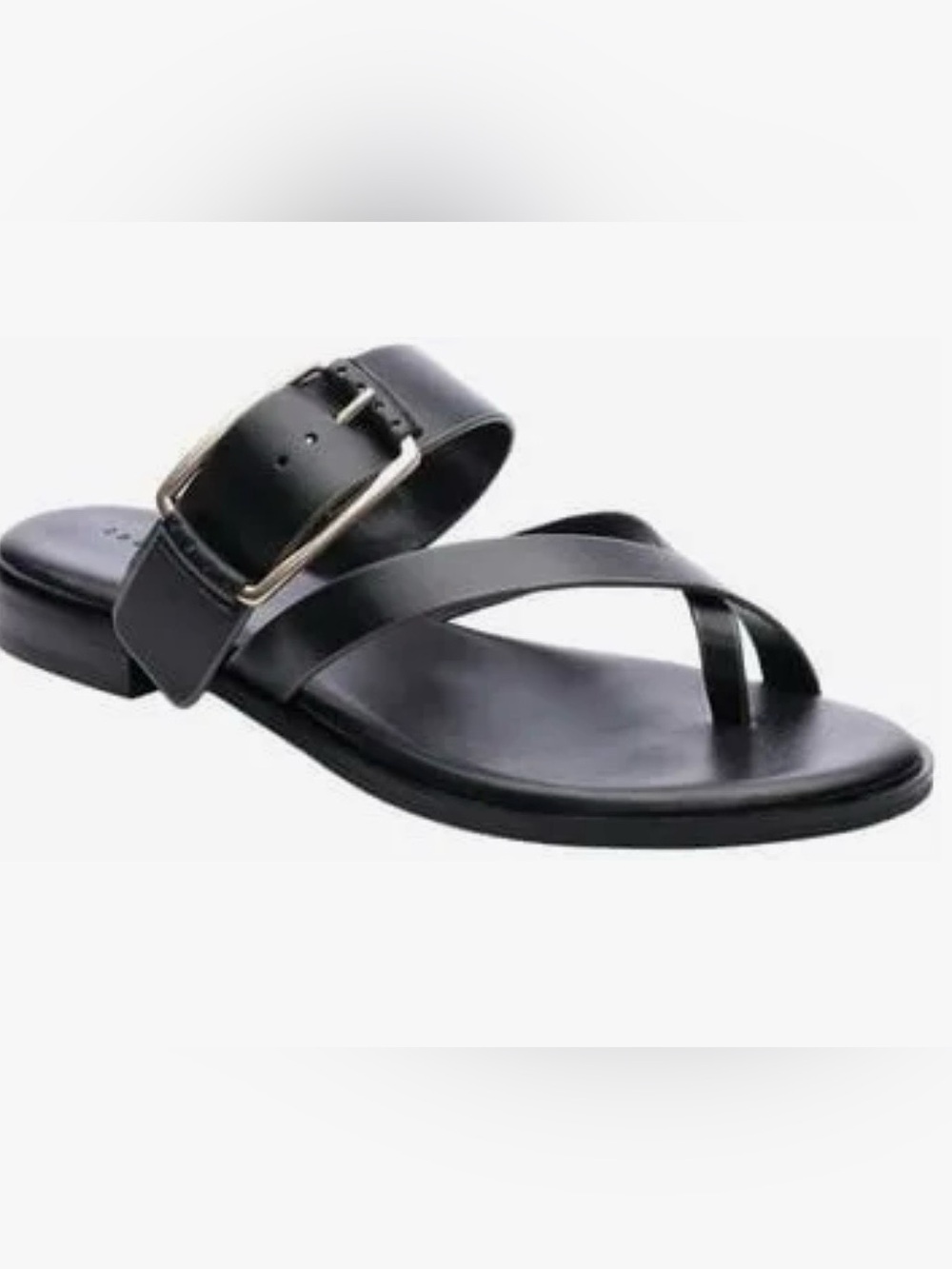 Sanctuary Black Crisscross Buckled Slide Sandals